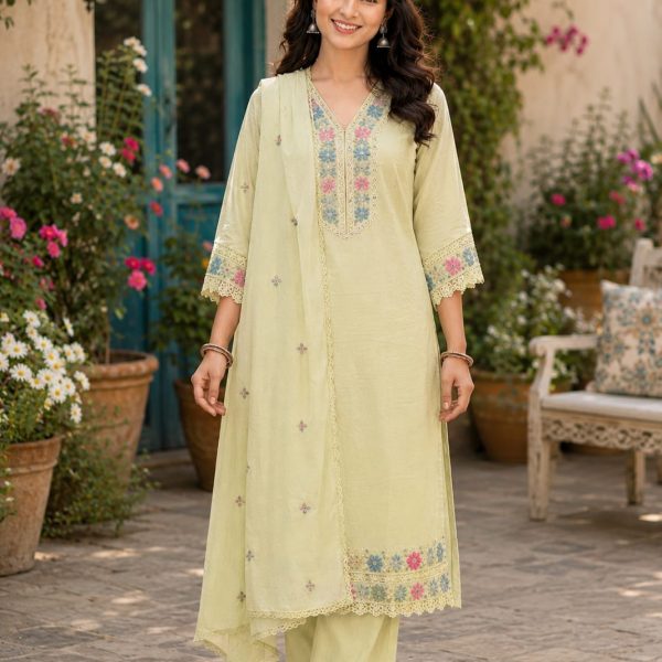 Mint-Pistachio Green Embroidered Suit