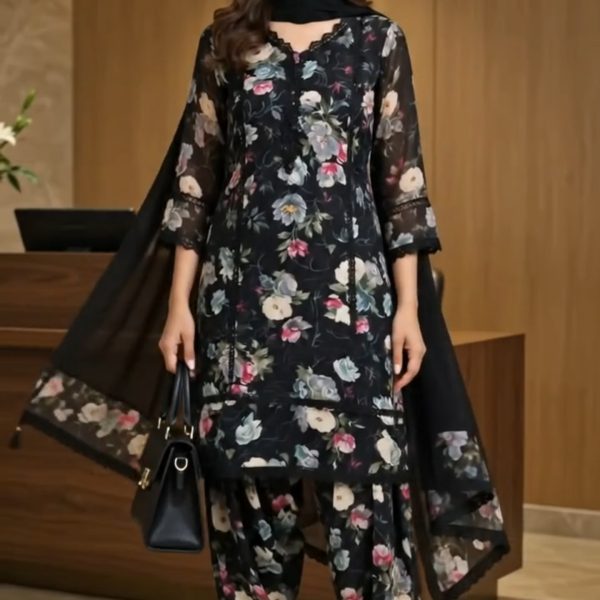 Black Elegant Farshi Salwar Suit